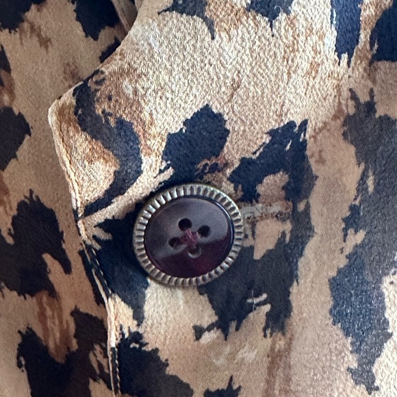 Vintage Anne Pinkerton Sheer Animal Print Leopard Blouse SZ S Good Condition - Picture 10 of 13